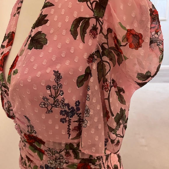 Keepsake The Label Floral Pink Ruched Dress - Picture 4 of 5